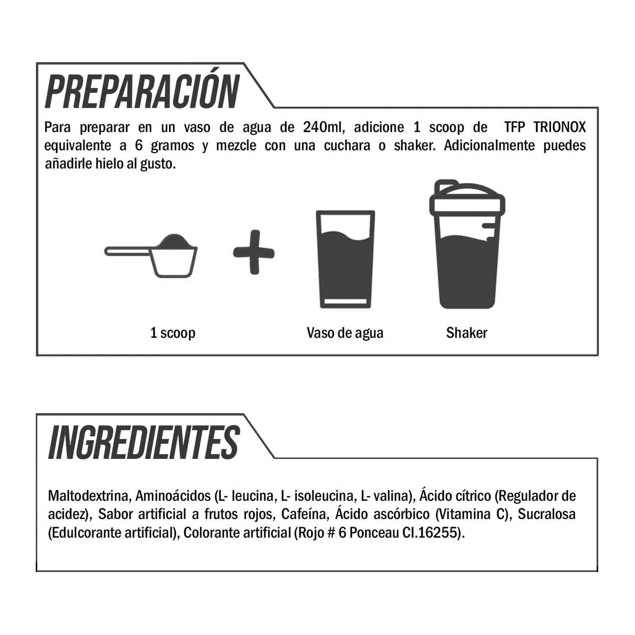 TFP Trionox con Aminos BCAAS 600 Gramos