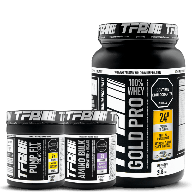 Combo Proteina Whey TFP Gold Pro, Creatina y Energizante