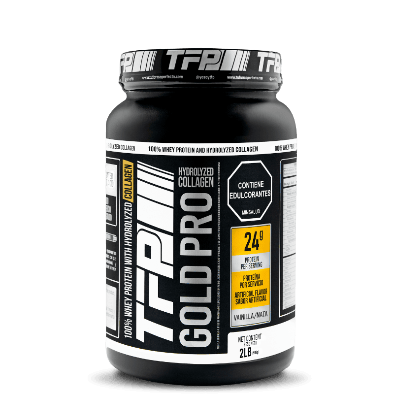 Proteina TFP Gold Pro 100% Whey 2 Lbs con Colageno Hidrolizado