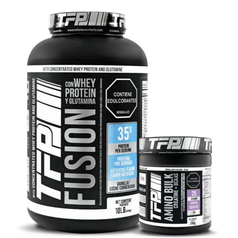 Promocion Proteina Ganadora de Peso TFP Fusion y Creatina monohidratada para ganancia muscular
