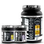 Combo tonificacion muscular proteina TFP Gold Pro aislada, creatina monohidratada y energizante