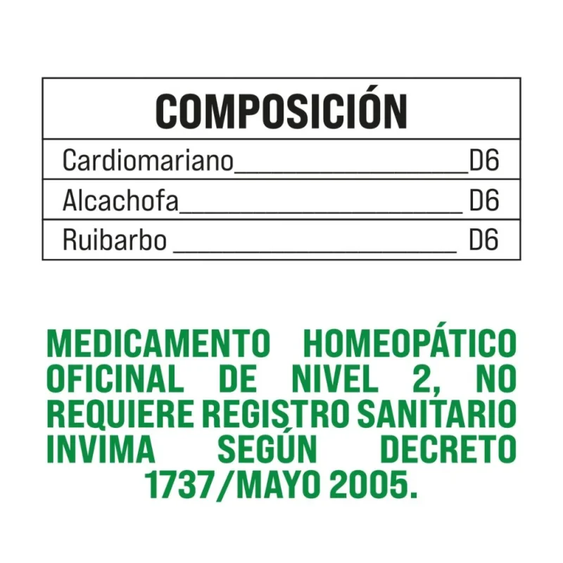TFP Drenador Hepatico tabla nutricional